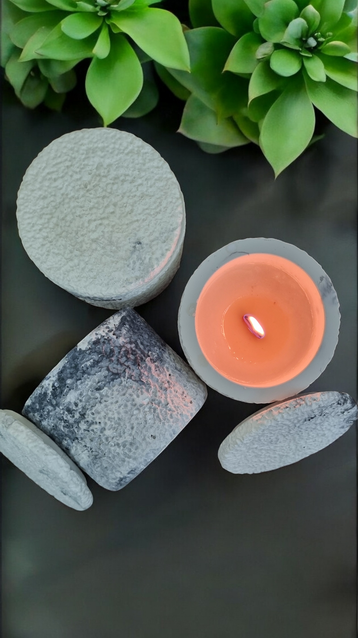 Marbled Concrete Jar 320ml