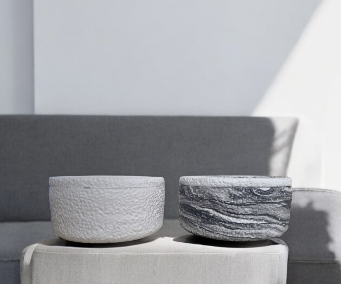 Marbled Concrete Jar 450ml